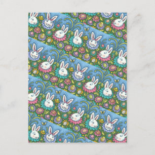 TERUGMAKERE EGG GARDEN, BUNNY RABBIT FLOWERS FEESTDAGENKAART