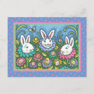 TERUGMAKERE EGG GARDEN, BUNNY RABBIT FLOWERS FEESTDAGENKAART