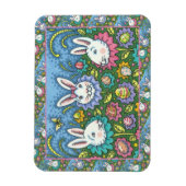 TERUGMAKERE EGG GARDEN, BUNNY RABBIT FLOWERS MAGNEET (Verticaal)