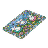 TERUGMAKERE EGG GARDEN, BUNNY RABBIT FLOWERS MAGNEET (Linkerzijde)
