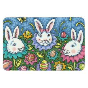 TERUGMAKERE EGG GARDEN, BUNNY RABBIT FLOWERS MAGNEET