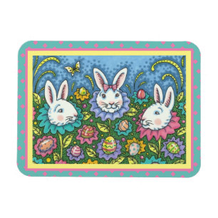 TERUGMAKERE EGG GARDEN, BUNNY RABBIT FLOWERS MAGNEET
