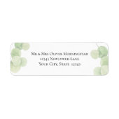 TERUGNAADRES | Modern Springtime Eucalyptus Etiket (Voorkant)