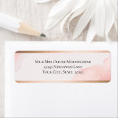 TERUGNAADRES | Moderne roze Waterverf-schouderblad Etiket (Insitu)