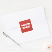 Terugslagen! Wit op Rood Vierkante Sticker (Envelop)