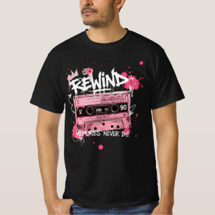 Terugspoelen Cassetteband Graffiti Herinneringen T-shirt