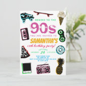 Terugspoelen naar de 90s verjaardag kaart (Staand voorkant)