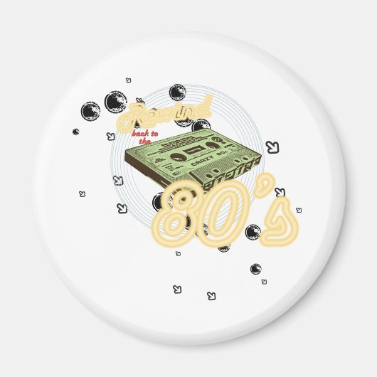 Terugspoelen naar de jaren 80 magneet (Voorkant)