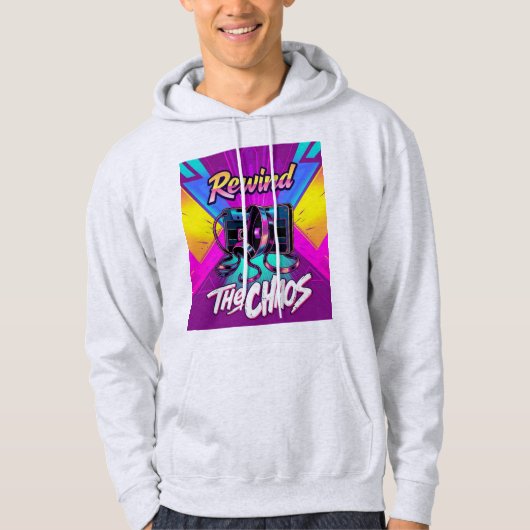 Terugspoelen van de Chaos Gen X  80s Cassette Hood Hoodie (Voorkant)