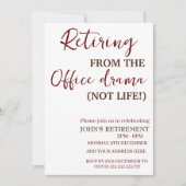 Terugtreden uit de kantoor drama grappige pensioen kaart (Voorkant)