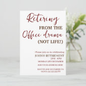 Terugtreden uit de kantoor drama grappige pensioen kaart (Staand voorkant)