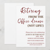 Terugtreden uit de kantoor drama grappige pensioen kaart (Voorkant / Achterkant)