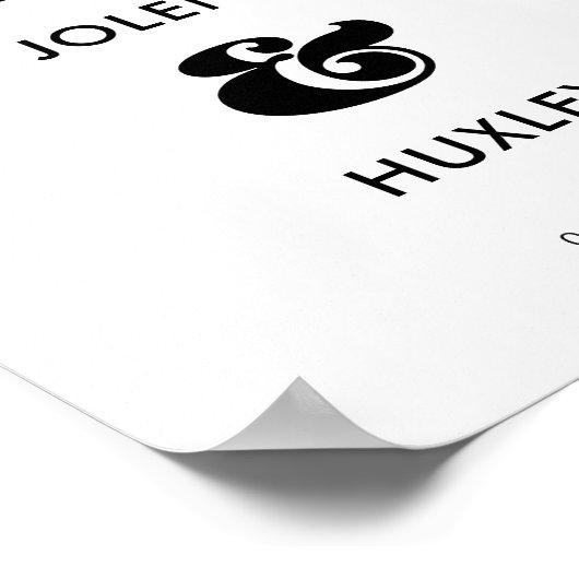 terugtrekscript bruiloft Welkomstteken Poster (Hoek)