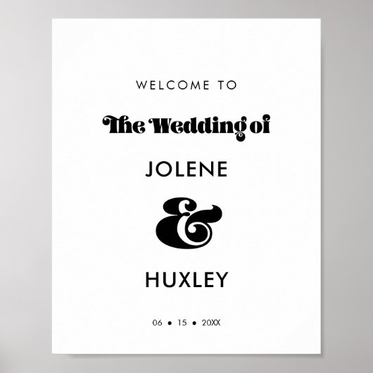  terugtrekscript bruiloft Welkomstteken Poster (Voorkant)