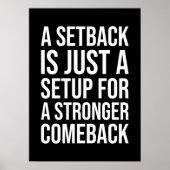 Terugval vs Comeback - Succes Motivatie Poster (Voorkant)