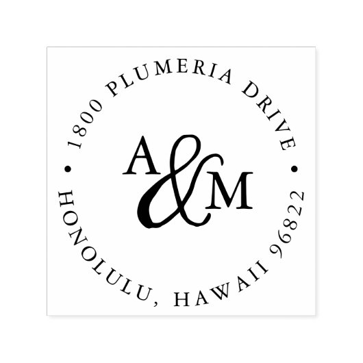 Terugzendadres Ampersand Monogram Zelfinktende Stempel (Design)