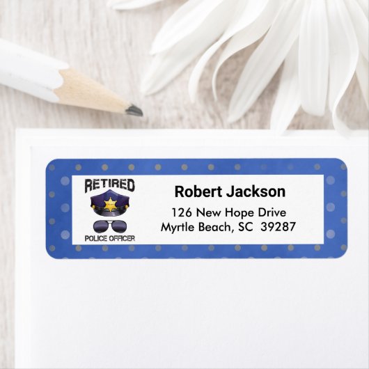 Terugzendadres politiebeambte etiket (Insitu)