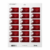 terugzendadres rode winterbruiloft snowflake etiket (Full Sheet)