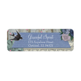 terugzendadres van kobalt Craft Bird Etiket
