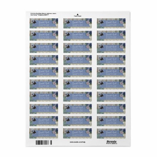  terugzendadres van kobalt Craft Bird Etiket (Full Sheet)