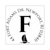 Terugzendadres voor vaartuig rubberstempel (Afrduk)