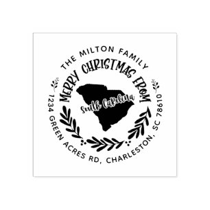 terugzendadres zuid - carolina merry kerst rubberstempel