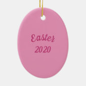 TERUGZINS, EENVOUDIGERE EGG RABBIT VRIJ DATED 2020 KERAMISCH ORNAMENT (Achterkant)
