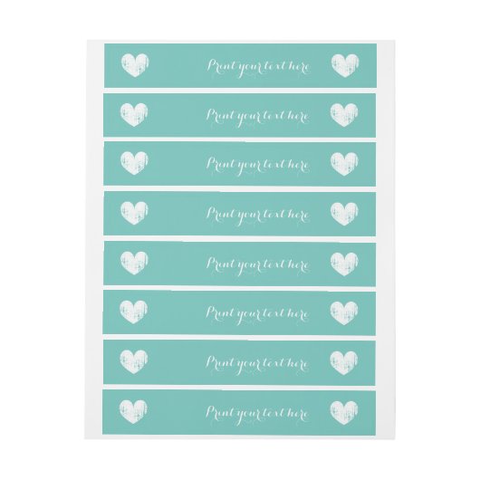 Terurelplaatlabels voor Turkooise bruiloft Adreslabel Wikkel (Vel)