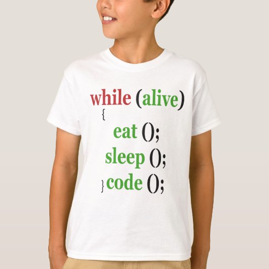 Terwijl Alive Eat Sleep Code Funny PRogrammer Gift T-shirt (Voorkant)