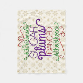 Terwijl de visies van Sugarplums Nutcracker Blanke Fleece Deken