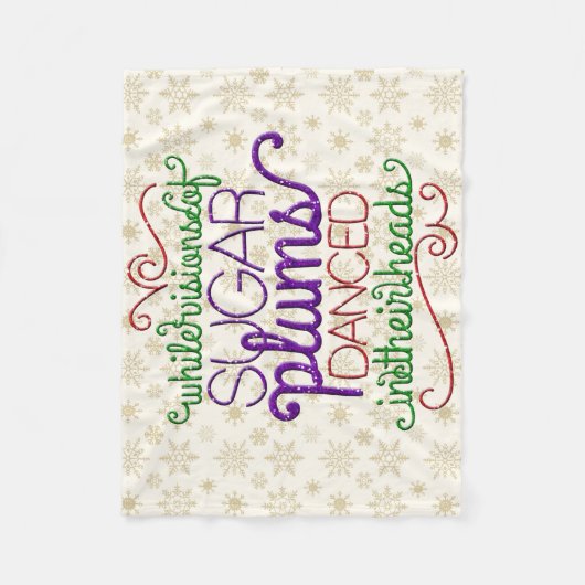 Terwijl de visies van Sugarplums Nutcracker Blanke Fleece Deken (Voorkant)