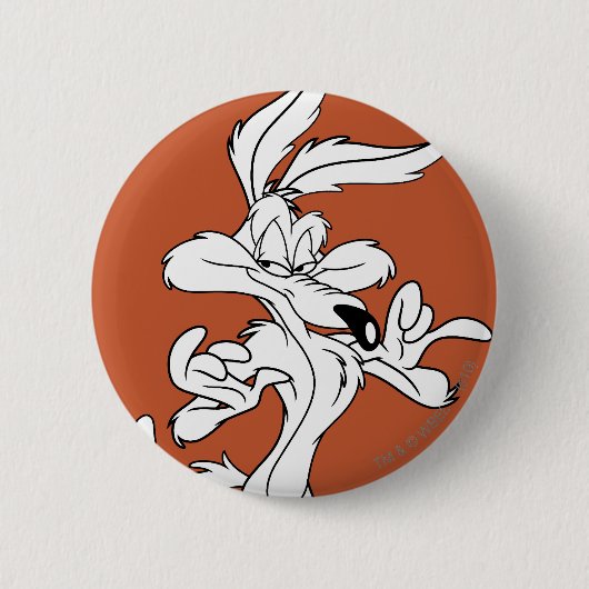 TERWIJL E. COYOTE™ er tevreden uitziet Ronde Button 5,7 Cm (Voorkant)