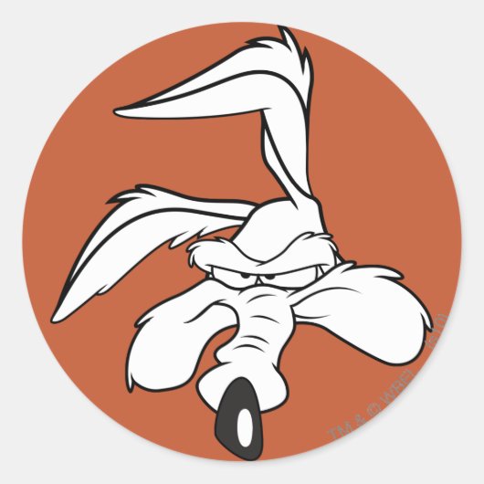 TERWIJL E. COYOTE™ Head Shot Ronde Sticker (Voorkant)
