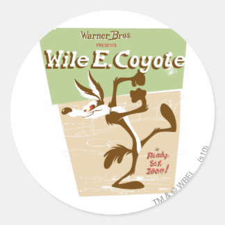TERWIJL E. COYOTE™ Klaar, Set, Zoom! Ronde Sticker