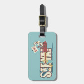 TERWIJL E. COYOTE™ raketten voorbij ROAD RUNNER™ Bagagelabel (Voorkant verticaal)