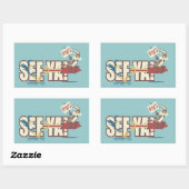 TERWIJL E. COYOTE™ raketten voorbij ROAD RUNNER™ Rechthoekige Sticker (Vel)