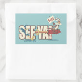 TERWIJL E. COYOTE™ raketten voorbij ROAD RUNNER™ Rechthoekige Sticker (Tas)