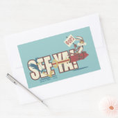 TERWIJL E. COYOTE™ raketten voorbij ROAD RUNNER™ Rechthoekige Sticker (Envelop)
