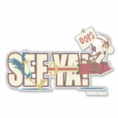TERWIJL E. COYOTE™ raketten voorbij ROAD RUNNER™ Sticker (Voorkant)