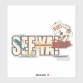 TERWIJL E. COYOTE™ raketten voorbij ROAD RUNNER™ Sticker (Vel)