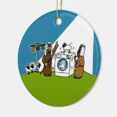 Terwijl Herders Kerstmis Geboortekerk Grappig Keramisch Ornament (Links)