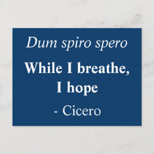 Terwijl ik adem hoop ik - Cicero quote Briefkaart