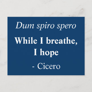 Terwijl ik adem hoop ik - Cicero quote Briefkaart