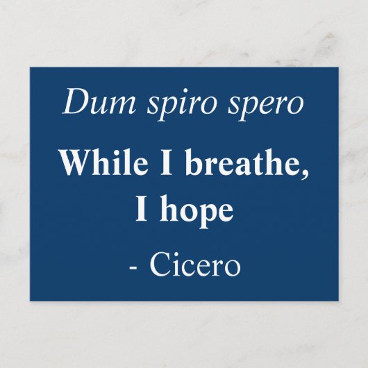 Terwijl ik adem hoop ik - Cicero quote Briefkaart (Voorkant)