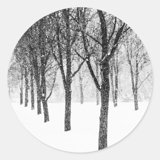 terwijl ik de kant van bomen kies ronde sticker (Voorkant)