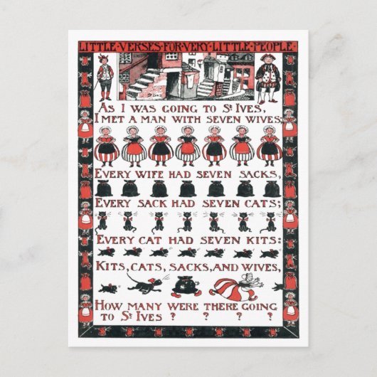 Terwijl ik naar St. Ives ging Briefkaart (Voorkant)