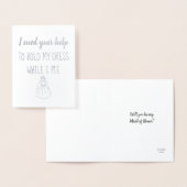 Terwijl ik plas | Grappig bruidsmeisje of bruidsme Folie Kaarten (Display)