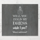 Terwijl ik plas - grappig bruidsmeisje voorstel bier etiket (Enkel label)