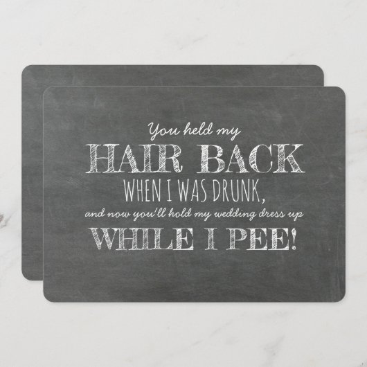 Terwijl ik plas grappig bruidsmeisje voorstel kaart (Voorkant / Achterkant)