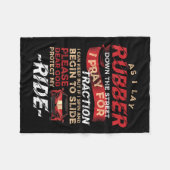 Terwijl ik rubber op straat leg, sleep ik racen vo fleece deken (Voorkant (Horizontaal))